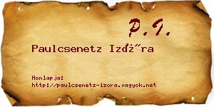 Paulcsenetz Izóra névjegykártya